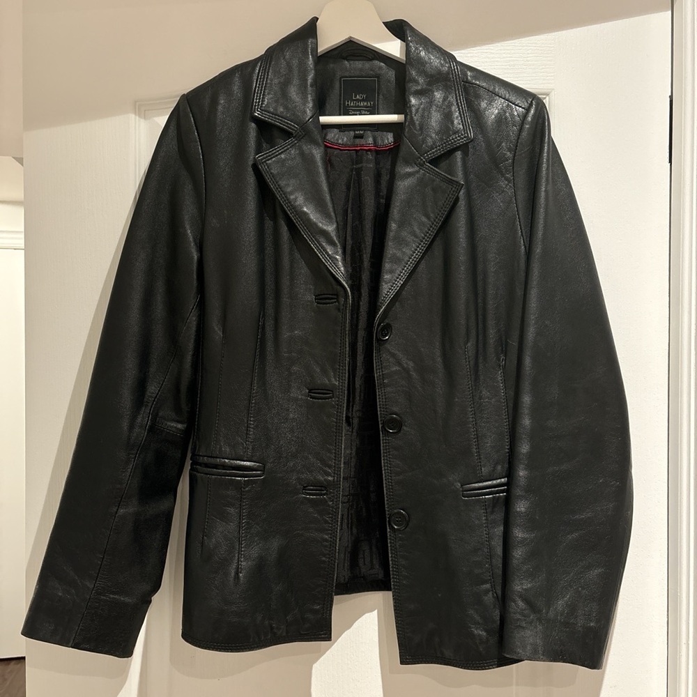 Vintage Leather Blazer Jacket